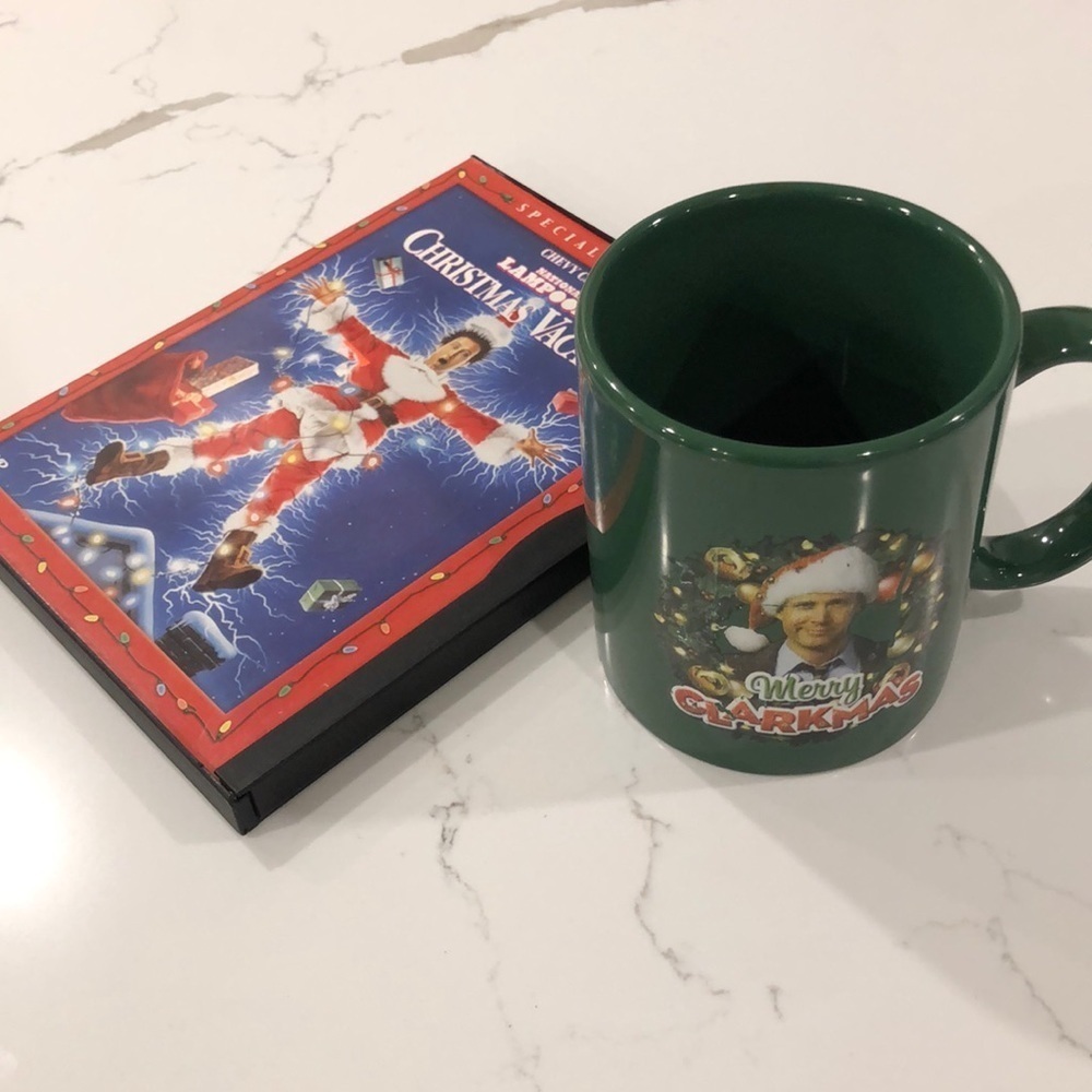 National  Lampoons Christmas Vacation DVD movie and Merry Clarkmas mug gift set